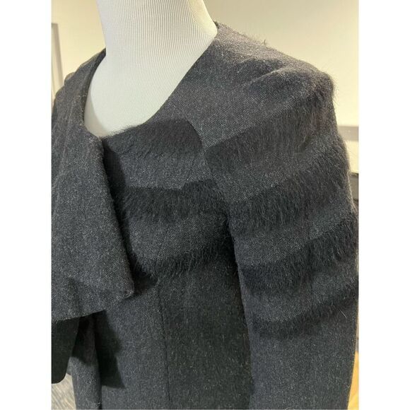 Poleci black coat jacket wool blend size 2 - Picture 4 of 11